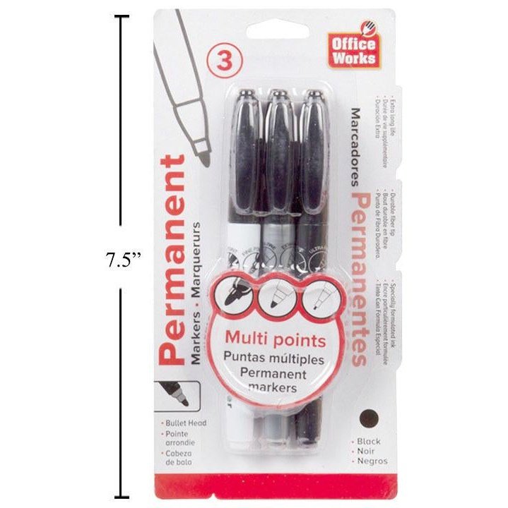 O.WKs. 3-pc Permanent Markers
