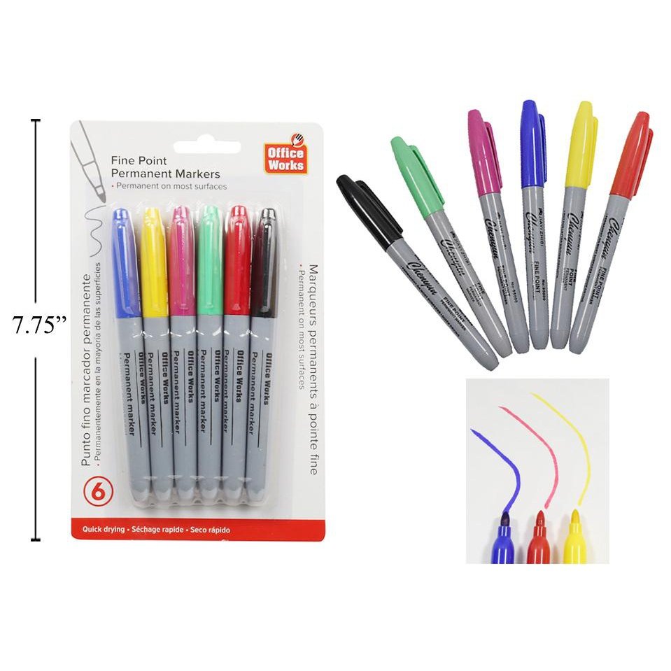 O.WKs. 6-pc Permanent Markers