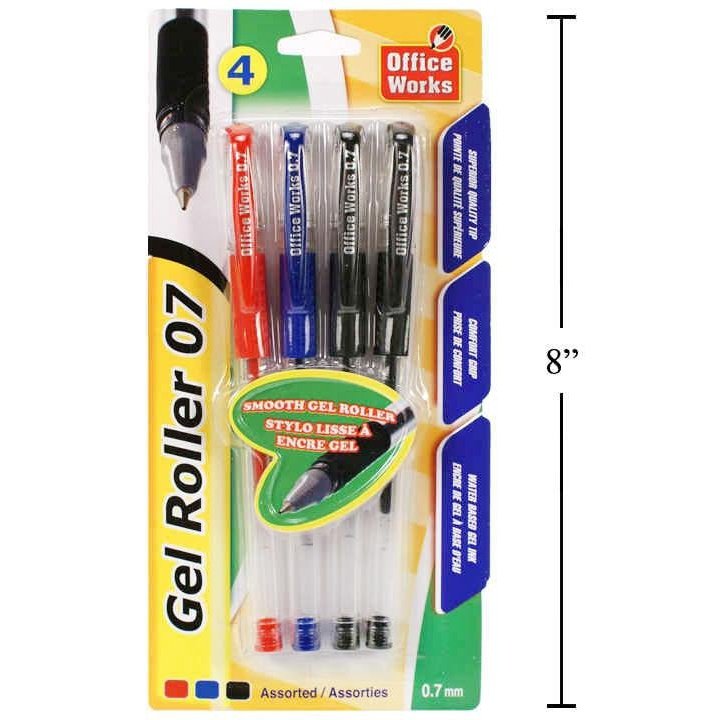 4-pc. 0.7mm Gel Roller Ball