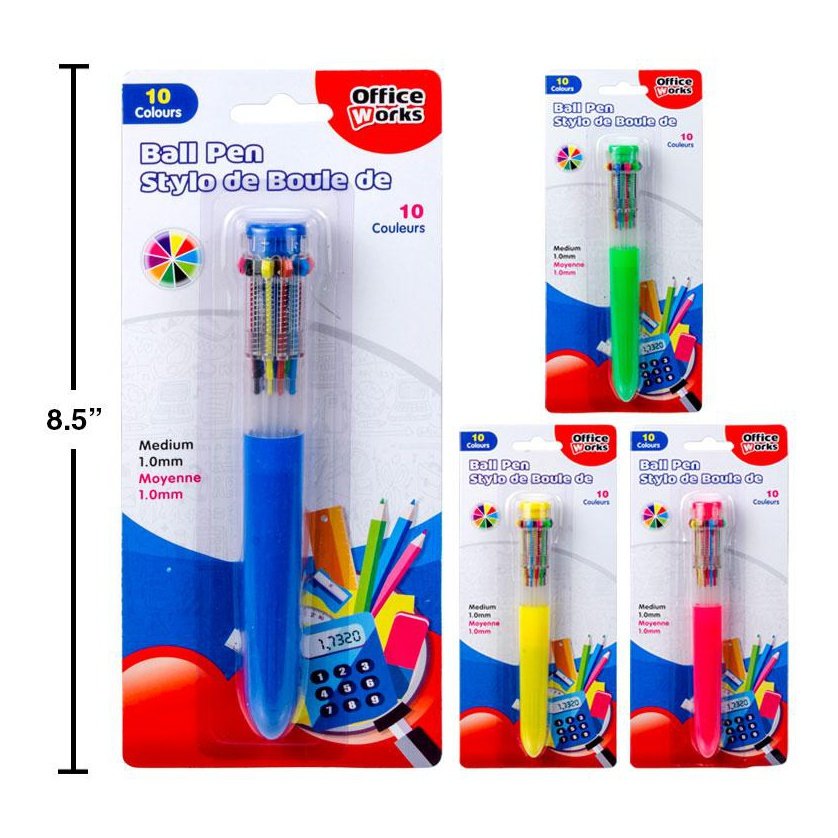 O.WKs. 10-Colour Ball Pen