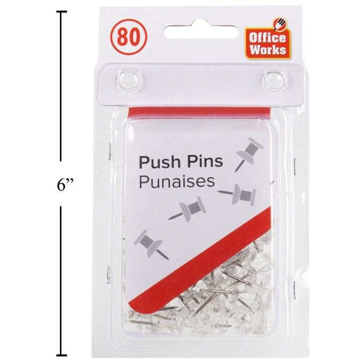 office works push pins 80pc