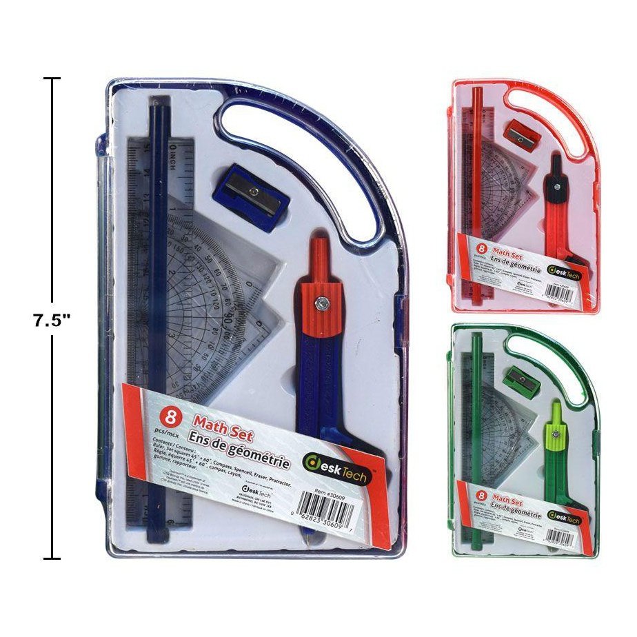 Desk Tech 8-pc Plastic Math S