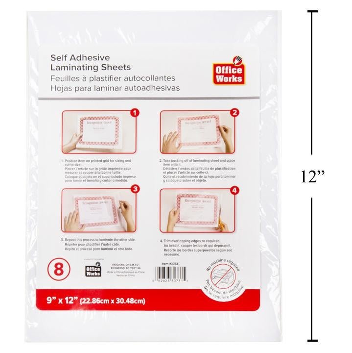 O A self adhesive laminating