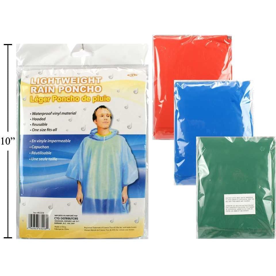 52"Wx 40"L Adult Rain Poncho