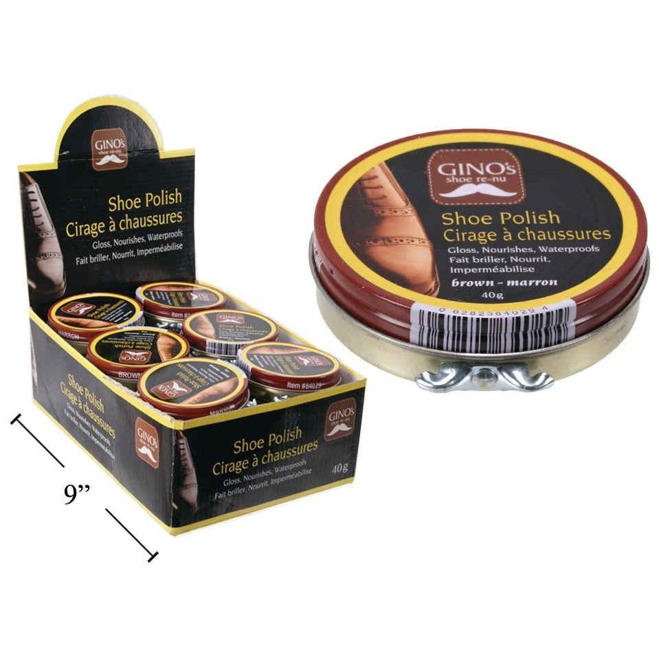 Gino's Shoe polish wax 40g. Brown