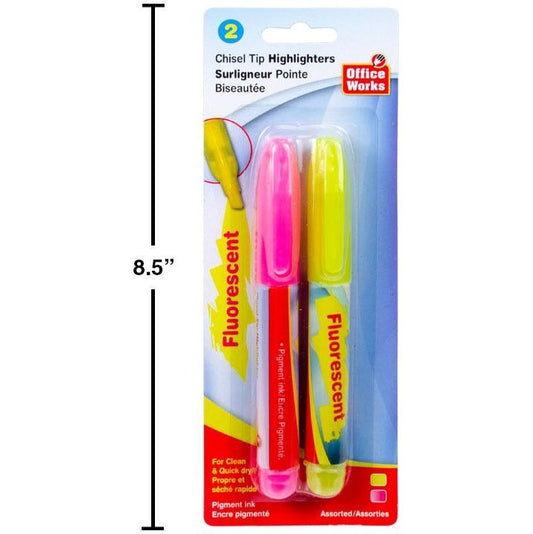 2-pc Chisel Tip Highlighters