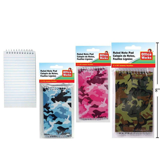 2-Pk "CAMO" Ruled Notebook