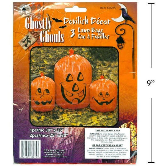 Set/3 Pumpkin Lawn Bags