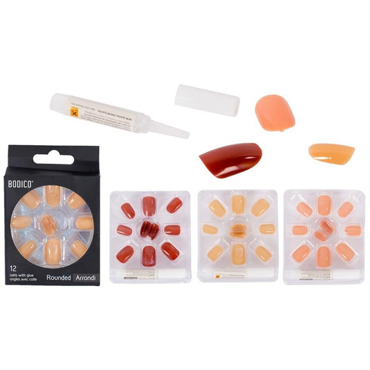 ROUNDED NAILS W GLUE 12PC