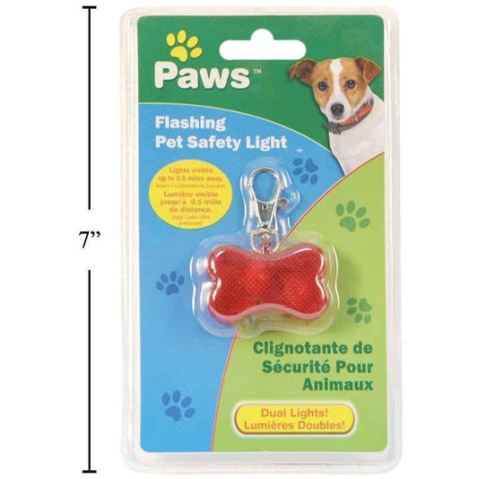 paws flashing pet safety light