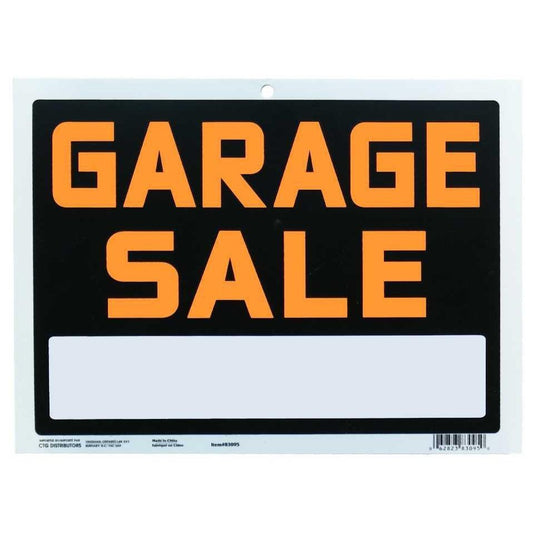 9x12" Pvc Sign  "Garage Sale"